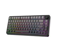 EPOMAKER EA75 Tastiera Meccanica senza Fili Tri-Modale, Knob, Creamy Gasket, RGB Side&Backlit, Interruttore Lubrificato Hot-Swap, Keycap in PBT, Qwerty US (Black Gradient, Reaper Switch)