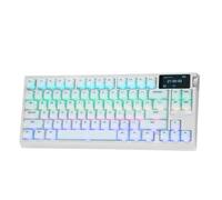 EPOMAKER G84 PRO Tastiera Meccanica Wireless con Schermo e Manopola | 8000mAh, Hot-Swap, Tri-Mode, NKRO, RGB, Tastiera Meccanica 75% per Gaming/Ufficio (Silicone Bianco, Creamy Jade)
