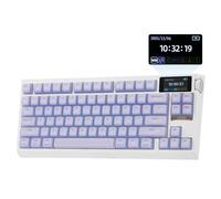 EPOMAKER G84 PRO Tastiera Meccanica Wireless, Tastiera al 75% con Batteria da 8000mAh, Silicone Keycaps, 81 Keys, Hot Swap, Custom Driver, RGB, Gasket, US QWERTY (Silicone Viola, Creamy Jade)