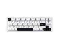 EPOMAKER Galaxy68 QMK/VIA Tastiera Meccanica senza Fili, Alluminio Anodized, TOP/Gasket, 6000mAh, RGB Side/Backlit, Tastiera da Gioco Hot-Swap, 65% Layout (Bianco, Marble White Switch)