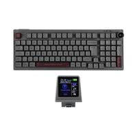 EPOMAKER RT100 98 Tasti ISO (UK) Tastiera da Gioco Meccanica con Mini TV Personalizzabile, Guarnizione, Tre Modalità (BT5.0/2.4Ghz/USB-C), presa Hot Swappable (Grey, Wisteria Linear Switch)