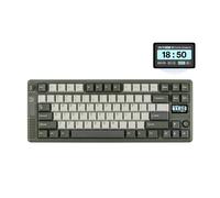 EPOMAKER RT85 Tastiera Meccanica Wireless con Joystick e DIY Schermo, 8000mAh, BT/USB/2.4Ghz, Hot-Swap, PBT Keycap, Creamy Gasket, Tastiera da Gioco al 75%, US QWERTY (Verde, Creamy Jade Switch)
