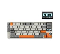 EPOMAKER RT85 Tastiera Meccanica Wireless con Joystick e DIY Schermo, 8000mAh, BT/USB/2.4Ghz, Hot-Swap, PBT Keycap, Creamy Gasket, Tastiera da Gioco al 75%, US QWERTY (Bianco, Creamy Jade Switch)