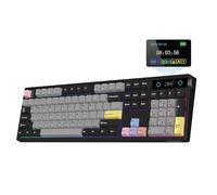 EPOMAKER TH108 PRO Tastiera Meccanica full size con Schermo e Manopola, Tastiera Wireless da gioco con 10000mAh, Creamy Gasket, Hot Swap, Custom Driver, RGB Backlight (Nero, Sea Salt Silent Switch)