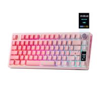 EPOMAKER TH80 V2 PRO Tastiera Meccanica Wireless con Schermo e Manopola | 10000mAh, 2.4GHz/BT/USB-C, RGB, Hot-Swap, NKRO, Tasti in PBT, Tastiera Meccanica per PC/Mac (Rosa, Creamy Jade Switch)
