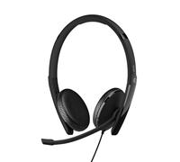 EPOS ADAPT 165 USB II - Cuffie con doppio microfono, cavo, porta USB-A e jack da 3,5 mm