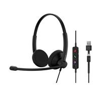 EPOS IMPACT 100 MS Duo USB-C+A Cuffie per PC ultraleggere con audio professionale, controllo intuitivo e comfort totale per la vostra giornata