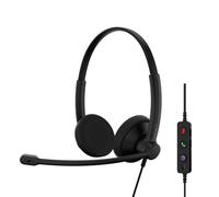 EPOS IMPACT 100 MS Stereo USB-C+A Cuffie con Microfono, Certificate Microsoft Teams, Cancellazione Rumore, Leggere, Controllo Chiamate, Auricolari Morbidi, Adattatore USB, Professionali UC
