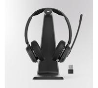 EPOS IMPACT 1000 MS UC ANC Wireless Headset with Charging Stand & USB-C + USB-A Wireless Adapter for PC & Mac - Bluetooth On-Ear Headphones with AI Noise-Canceling Mic