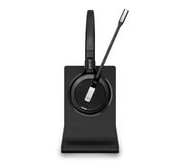 EPOS IMPACT 5000 Go MS 3-in-1 - Cuffie wireless DECT professionali con microfono con cancellazione del rumore, certificate Microsoft Teams, portata 135 m, base di ricarica pieghevole e dongle USB-A