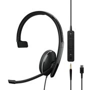EPOS Sennheiser Adapt 135T USB-C II (1000904) - Auricolare monaurale cablato - Connettività Jack da 3,5 mm/USB-C, certificato per MS Teams, ottimizzato per UC, controllo chiamate confortevole, nero