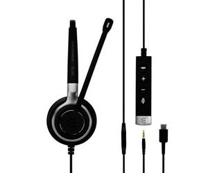 EPOS | SENNHEISER IMPACT SC 635 USB-C Auricolare Cablato A Padiglione Musica e Chiamate USB tipo-C Nero, Argento