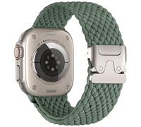Epova Cinturino Intrecciato Compatibile con Cinturino Apple Watch 44mm 46mm 49mm 45mm 42mm - Uomo Donna Cinturini in Nylon Tessuto Sportivo per iWatch Ultra 3 Serie 11 10 9 8 7 6 5 4, Verde Pino