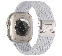 Epova Cinturino Intrecciato Compatibile con Cinturino Apple Watch 45mm 49mm 46mm 44mm - Uomo Donna Cinturini in Nylon Tessuto Sportivo per iWatch Ultra 3 Serie 11 10 9 8 7 6 5 4 3, Grigio Bianco