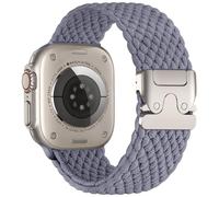 Epova Cinturino Intrecciato Compatibile con Cinturino Apple Watch Ultra 49mm 46mm 45mm 44mm 42mm - Uomo Donna Cinturini in Nylon Tessuto Sportivo per iWatch SE 3 Serie 11 10 9 8 7 6 5 4 3, Grigio