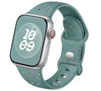Epova Compatibile con Cinturino Apple Watch 40mm 41mm 42mm 38mm per Donne e Uomini, Cinturino Sportivo in Plastica Morbida e Traspirante per iWatch SE Series 10 9 8 7 6 5 4 3 2 1, Verde Pino