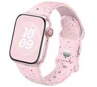 Epova Compatibile con Cinturino Apple Watch 40mm 41mm 42mm 38mm per Donne e Uomini, Cinturino Sportivo in Plastica Morbida e Traspirante per iWatch SE Series 10 9 8 7 6 5 4 3 2 1, Rosa Chiaro