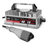 EPOWREY Caricabatteria da golf cart da 48 Volt, 15 A, per EZGO TXT con 3 pin triangolari Plug-Lead Acid