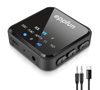eppfun 3046C Trasmettitore Ricevitore Bluetooth 5.2 per TV, APTX-Adaptive Audio Adattatore Bluetooth jack 3.5mm per 2 Cuffie/Aereo/PC/Impianto Stereo