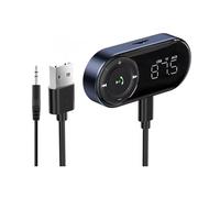 eppfun CR01 Trasmettitore FM,ricevitore Bluetooth 5.2 per auto con display a LED,alimentazione USB-C,supporto uscita Aux e riproduzione musicale su scheda microSD