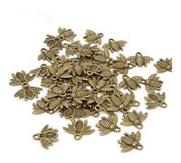EPRHAY 50 ciondoli a forma di ape, bronzo anticato, lega di alluminio, 20 x 16 mm, per gioielli fai da te e accessori artigianali