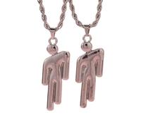 EPRHAY Collana umana a strati in oro e argento, scintillante collana con ciondolo a forma di doppio umanoide, accessori per collane in acciaio inox con testa storta brillante, gioielli hip pop per