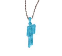 EPRHAY Collana umana da uomo e donna con strass colorati, ciondolo a forma di umanoide con diamante multicolore brillante, collana unica in acciaio inossidabile per cattivo cattivo ragazzo, ornamento