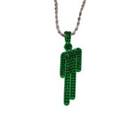 EPRHAY Collana umana da uomo e donna con strass colorati, ciondolo a forma di umanoide con diamante multicolore brillante, collana unica in acciaio inossidabile per cattivo cattivo ragazzo, ornamento
