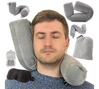 EPROICKS Cuscino da Viaggio per il Collo Portatile Su Voli, Multifunzione Cuscino Aereo con Cerniera Sfoderabile Può Piegarsi, per Viaggi in Famiglia, Aereo, Autobus, Treno (grigio)