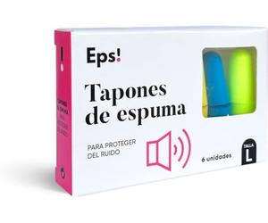 EPS! Discret - Tappi per Orecchie in Schiuma, per Dormire Bene, Tappi per l'orecchio cancellazione del Rumore, Tappi per Orecchie Contro rumori Forti, Protezione uditiva, riutilizzabili, Taglia L, 6