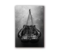 EPSMK Quadro su Tela Guantoni da Boxe Stampa Poster su Tela Immagine da Parete in Bianco e Nero Sport Pittura per Soggiorno Decorazioni per la casa 20x28 Pollici