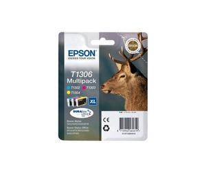EPSON 1301 T1302 T1303 T1304 T1306 CARTUCCIA ORIGINALE BK C M Y MULTIPACK 25/10m