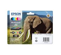 Epson 24 Serie Elefante Cartuccia Originale, Multipack, Standard, 6 Colori