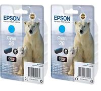 Epson 26 Serie Orso Polare Cartuccia Originale, Standard, Ciano (Confezione da 2)