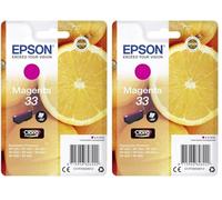 Epson 33 Serie Arancia Cartuccia Originale, Magenta, Imballaggio standard (Confezione da 2)