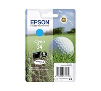 Epson 34 Serie Pallina da Golf, Cartuccia Originale Getto d'Inchiostro DURABrite Ultra, Formato Standard, Ciano