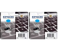 Epson 407 Ciano Tastiera Genuina, Cartuccia d'inchiostro DuraBrite Ultra Workforce PRO WF-4745DTWF (Confezione da 2)