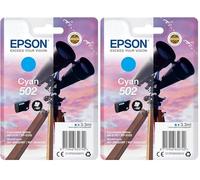 Epson 502 Serie Binocolo, Cartuccia originale getto d'inchiostro, Formato Standard, Ciano (Confezione da 2)
