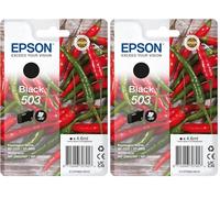 Epson 503 Serie Peperoncini Cartucce per Stampante Getto d'Inchiostro, Formato STD, Stampe Affidabili Casa e Ufficio, Confezione Retail, Confezione Singola 1 Colore, Nero 4.6 ml (Confezione da 2)