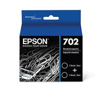 EPSON 702 DURABrite Ultra Ink Standard Capacity Black Dual Cartridge Pack (T702120-D2) Compatibile con WorkForce Pro WF-3720, WF-3730, WF-3733