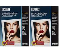 Epson C13S041342 Carta matte da archivio A4, 189g/m2, 50 Fogli (Confezione da 2)