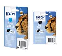 Epson C13T07124022 Inchiostro, Ciano & T071 Serie Ghepardo, Cartuccia Originale Getto D'Inchiostro Durabrite Ultra, Formato Standard, Nero
