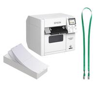 Epson C4000E - Targhette con nome, stampabili su entrambi i lati, da appendere, con cordini, 24 pezzi, stampa esclusivamente con stampanti Epson