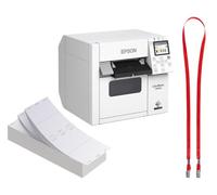 Epson C4000E - Targhette con nome, stampabili su entrambi i lati, da appendere, con cordini, 24 pezzi, stampa esclusivamente con stampanti Epson