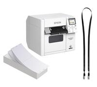 Epson C4000E - Targhette con nome, stampabili su entrambi i lati, da appendere, con cordini, 24 pezzi, stampa esclusivamente con stampanti Epson