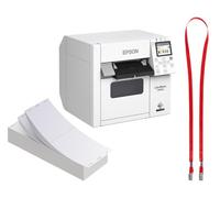 Epson C4000E - Targhette con nome, stampabili su entrambi i lati, da appendere, con cordini, 24 pezzi, stampa esclusivamente con stampanti Epson