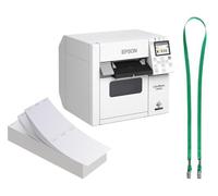 Epson C4000E - Targhette con nome stampabili su un lato, da appendere con cordini, 24 pezzi, biglietti per eventi, stampa esclusivamente con stampanti Epson