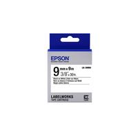 Epson Nastro fondo Standard Bianco per testo Nero 9/9 LK-3WBN