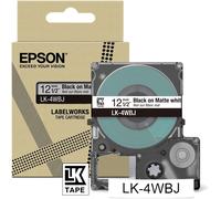 Epson Labelworks LK-4WBJ Cartuccia a nastro per etichettatura compatibile con Epson LabelWorks LW-C610 e LW-C410 Bianco opaco/nero 12mm