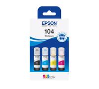 Epson EcoTank 104 Flaconi d’Inchiostro Originali Multipack Colori 4x Nero Ciano